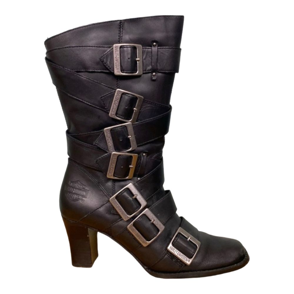 Harley Davidson Black Motorcycle Boots 'Leslie' women's Sz 8M